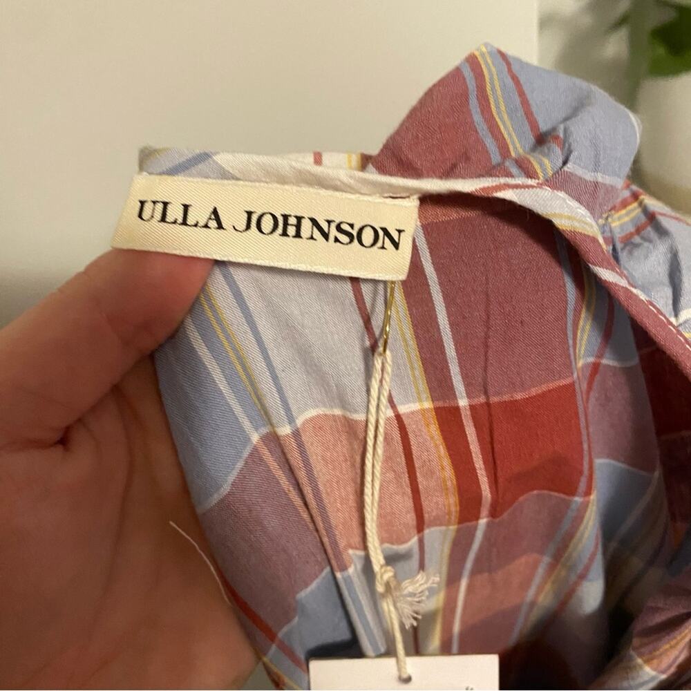 NWT Ulla Johnson Red Blue Plaid Mini Dress 2 - Picture 12 of 13